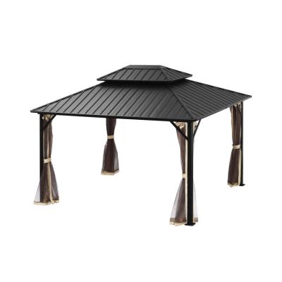 China Easily Assembled Aluminum Outdoor 3*3.65m Metal Roof House Structure Pavilion Grill Pop Up Pavilion Hardtop Gazebo for sale