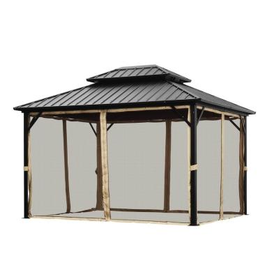 China Easily Assembled Outdoor Aluminum Frame Hot Selling Amazon Green Metal Roof Gazebo for sale