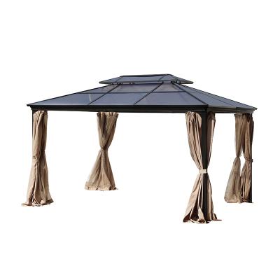 China Contemporary High Quality Outdoor Rectangular Gazebo Part Luxury Hardtop Roof Gazebo for sale