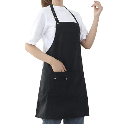 China Logo Printed Cotton Polyester Custom Kitchen Cheap Simple Cooking Cleaning Chef Apron for sale