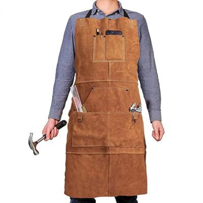 China Comfortable High Quality Waterproof Heavy Duty Work Tool Men Garden Washed Waxed Cotton Canvas Apron for sale