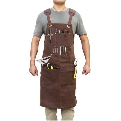 China Japanese Men's Kitchen Cotton Farrier Painting Canvas Leather Working Apron for Men's Viable Apron Custom Print Kitchen for sale