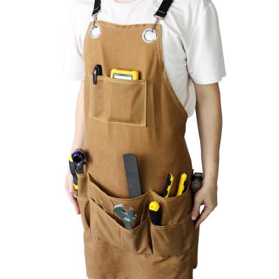 China Chef BBQ Cotton Cleaning Custom Waxed Waterproof Canvas Work Skirt Bartender Painting Apron for sale