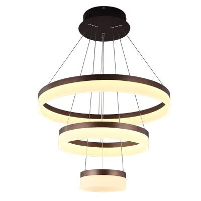 China Modern Circular Dimmable Aluminum Acrylic Acrylic Pendant Light Dining Room Indoor Hanging Lights in Bedroom 85V-265V for sale