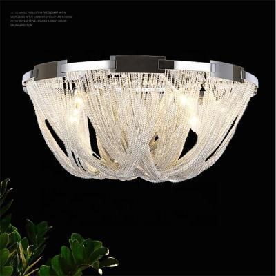 China Modern Ceiling Pendant Lighting Chain Aluminum Tassel Flush Mount Ceiling Light For Living Room Dining Room for sale