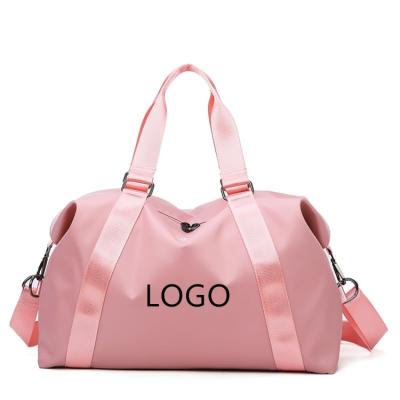 China MOQ 30pcs Durable Travel Cubes Customized Travel Waterproof Pink Outdoor Duffle Sports Gym Tote Bag Foldable Tote Bag With Shoe Compartment for sale