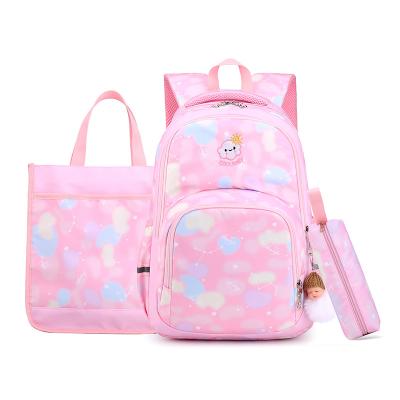 China With USB 3pcs/set Teenagers Large Capacity Waterproof Fashion School Bag Lovely Printing Outdoor Traveling Backpack For Girls for sale