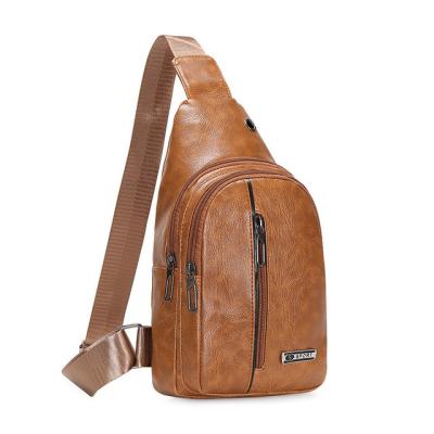 China No Waterproof Men's Chest Pack Cross - Body Bag Trunk Sling Genuine Leather Bag For Men Waist Bag for sale