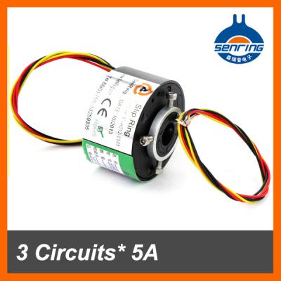 China Bored Slip Ring Generator Size 12.7mm Small 3 Circuits 5A Slip Ring 12.7mm Through Hole for sale