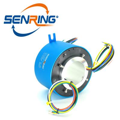 China AL ALLOY Rotary Joint Through Bored Slip Ring Current 20A 12 Large Leads for sale