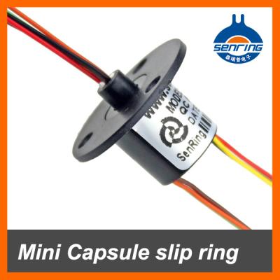 China Electrical Rotary Joint OD 12.5mm With Flange / Leads 5A 2 Capsule Slip Ring 2 Circuits for sale