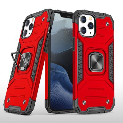 China Shockproof Bumper Case For iPhone 12 New Arrival TPU Magnetic PC Built In Invisible Kickstand Shock Proof for sale