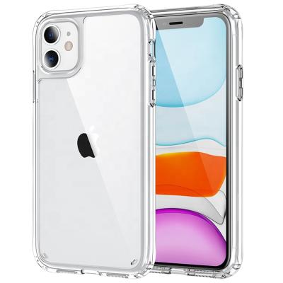 China High Quality Clear Anti-scratch Anti-fingerprint Acrylic Reinforced Corners TPU+PC Bumper Cover For iPhone 11 for sale