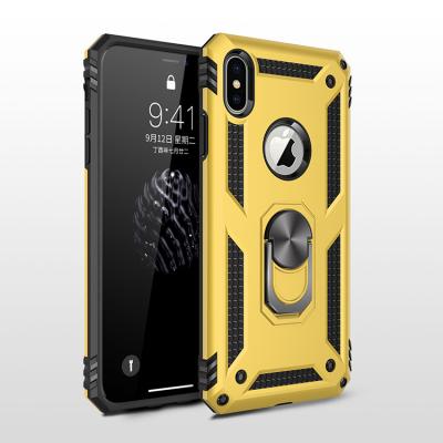 China Double Layer Shockproof Ring Holder Armor Mobile Phone Case For Iphone X/Xs 2019 JS-Q-IPX XS Max for sale