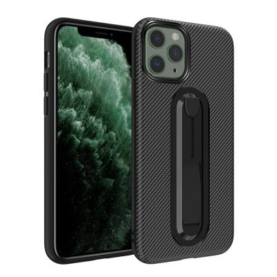 China Hot Selling Shockproof New Arrivals Kickstand Carbon Fiber Mobile Phone Hidden Cases For Iphone 11 pro for sale