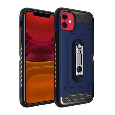 China Shockproof Shockproof Armor Phone Case For Iphone 11 Card Slot Case With Kickstand for sale