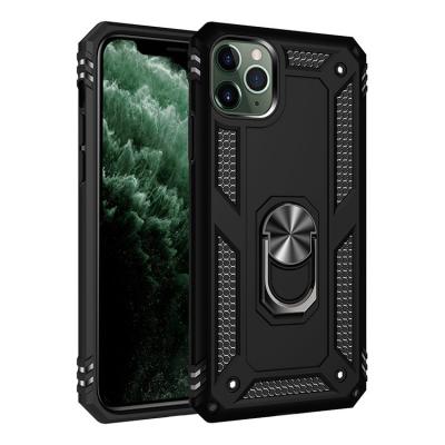 China New Arrivals Shockproof 360 Degree Rotating Ring Kickstand Black Phone Case for Iphone 11 pro for sale