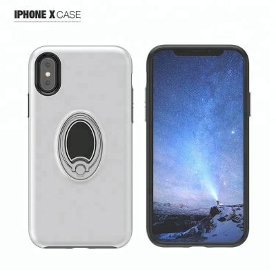 China Ring Kickstand Case with Car Magnetic Mount Shockproof Cover Device for iPhone X Case with Ring Kickstand for sale