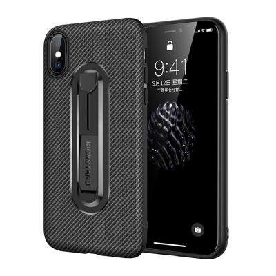 China Kickstand Carbon Fiber Hidden Anti-Slip Shockproof X/Xs Anti-skid Fiber For Iphone Case Wholesale for sale