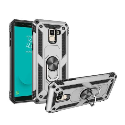 China Shockproof Tpu Double Layer PC Magnetic Adsorption Design For Samsung J6 Back Cover Armor Phone Case JS-SAM-J6 for sale