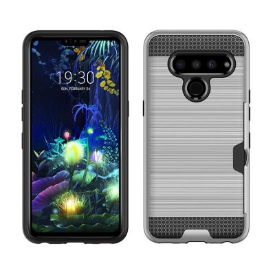 China Card Slot Design For LG V50 2 In 1 Tpu PC Phone Case With Card Slot for sale