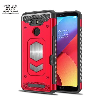 China Card Slot Case With Magnetic Car Mount China Phone Case Manufacturer For LG G6 Case With Metal Card Slot for sale