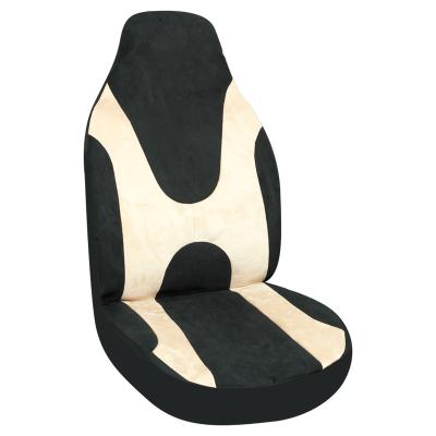 China Wholesale business car seat cover/luxury beige black suede car seat cover set polyester luxury car seat cover for sale