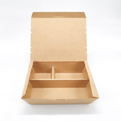 China Factory Wholesale Price Custom Greaseproof Kraft Paper Food Packing Boxes Lunch Paper Box for sale