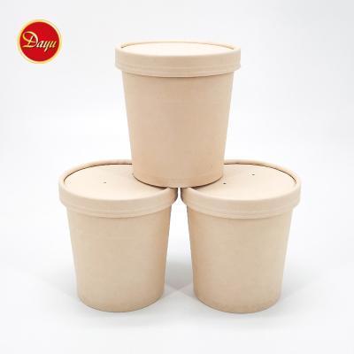 China 8/12/16/26/32oz Customized Printing Bamboo Fiber Biodegradable Paper Cups With Lid Soup Cup for sale