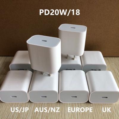 China Fast Charging Plus Cube Charger Palladium Fast Charging Type New 20W 18W USB Mobile Phone Power Adapter C Wall Charger For iPhone for sale