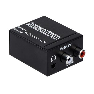 China Analog to digital audio converter, R/L RCA 3.5mm AUX. to Digital Toslink Eri-Analog Coaxial Optical Audio Adapter to Digital Audio Converter for sale