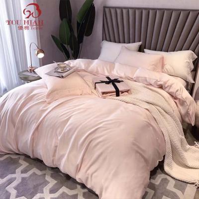 China Nondisposable Amazon Hot Selling 100% Custom Luxury Bamboo Organic Fiber Embroidered Sheet Bedding Set for sale