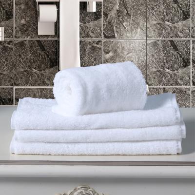 China Compressed Wholesale 100% Cotton Terry White Bathroom Towel Face Towel for sale