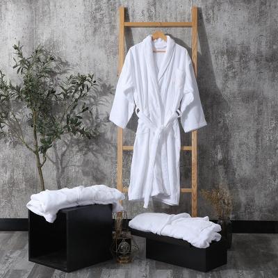 China High Quality Breathable Wholesale Hotel Cotton Cutpile Unisex Bathrobe for sale