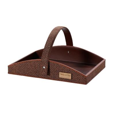 China Cheap Large Size Eco - Friendly Youmian Logo Service Bathroom Leather Hotel Amenities Custom Tray for sale