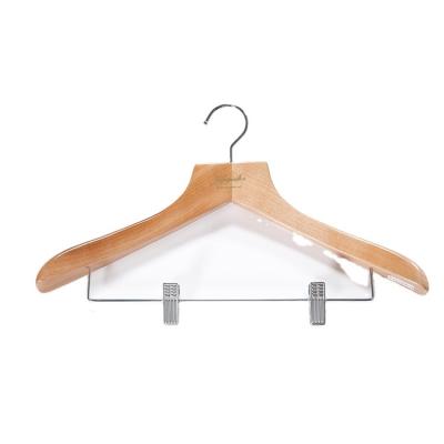 China Cheap viable custom private label hangers luxury hotel wood hanger for suit for sale