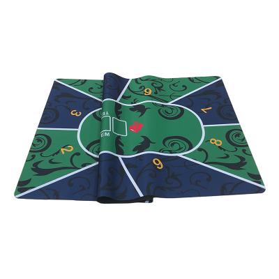 China Extra Large Sublimation Texas Gambling Table Round Gambling Card Casino Natural Rubber Casino Natural Rubber Poker Cloth+Mat for sale