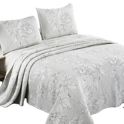 China 10 GOODS Quality Modern MAJOR Quilted Embroidery Bedspread Quilt Polyester Quilted Quilt Set Wholesale for sale