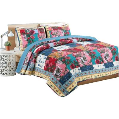 China Amazon Home Hot Sales Customized Size Digital Printing Vintage Kantha Quilt Style Bedspread Whosales Quilting for sale