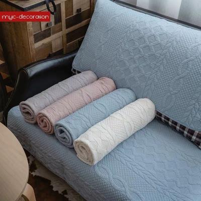 China Durable Pure Cotton Costom Cushion Sofa Cushion Sofa Cover Nordic Simple Non-slip Armrest Towel for sale