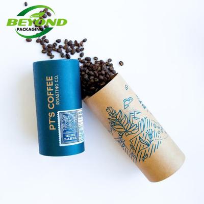 China Recycled Materials Recycled Tea Coffee Bean Packing Custom Printing Cardboard Material Cylinder Food Grade Paper Biodegradable Packaging Box for sale