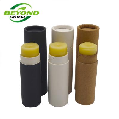 China Recyclable Custom Biodegradable Eco Friendly Lip Balm Stick 0.3oz Lip Balm Packaging Cardboard Kraft Paper Cosmetic Empty Tube for sale