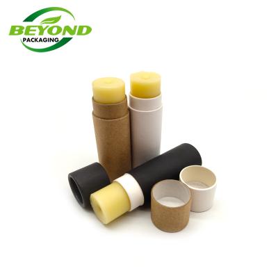 China Recycled materials food grade exo friendly lift up paper tube packaging for lipstick, lip balm with wax paper inside for sale