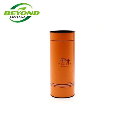 China Recyclable Customized Logo Printing Eco Friendly Luxury Round Paper Tube Fashion T-shirt Packaging Packaging With Metal Lid for sale