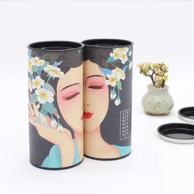 China Recycled Materials Recycled Kraft Round Cardboard Paper Cylinder Food Grade Tea Tube Tube CMYK Paper Printing for sale