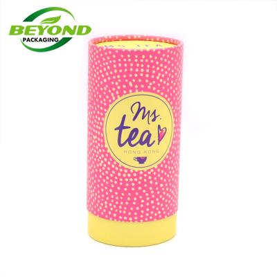 China Recycled Materials Food Grade Biodegradable Luxury Tea Canister Recycled Paper Tube Round Cans For Tea Bag Food Package for sale