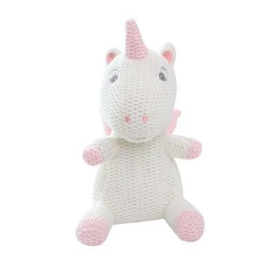 China Cute Custom Gift Plush Stuffed Animal Unicorn Crochet Knitted Baby Toys for sale