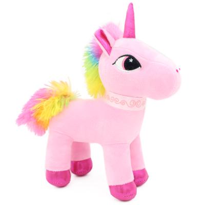 China High End Cute Stuffed Red Unicorn Stuffed Lovely Mini Loose Walking Toy for sale