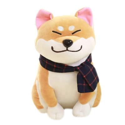 China Hot Selling Custom Stuffed Dog Toy Shiba Inu Plush Toy Scarf Plush Toy for sale