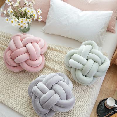 China Custom Plush Round Knot Pillow Tile Soft Fashion Cushion for sale